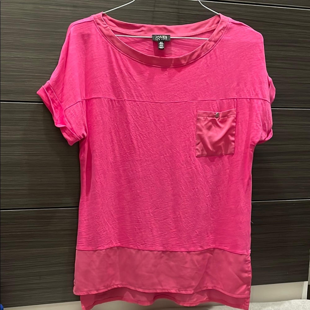 Jones New York Pink Boxy Short Sleeve T-Shirt